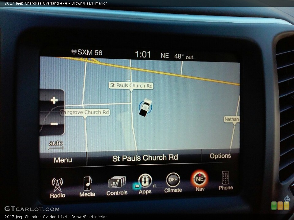 Brown/Pearl Interior Navigation for the 2017 Jeep Cherokee Overland 4x4 #117687264