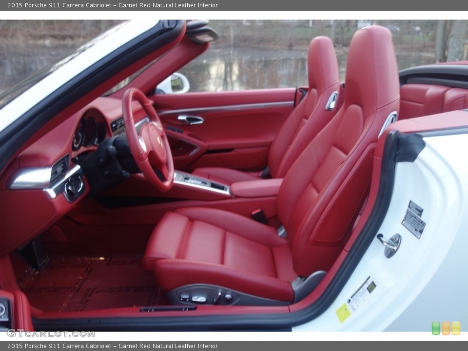 Garnet Red Natural Leather Interior Front Seat for the 2015 Porsche 911 Carrera Cabriolet #117699900