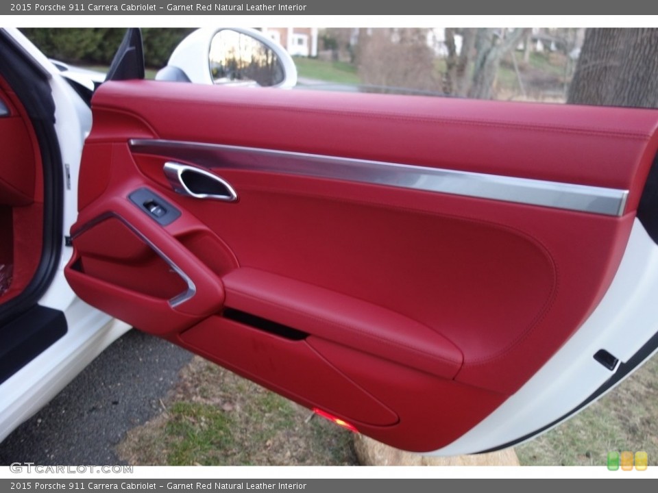 Garnet Red Natural Leather Interior Door Panel for the 2015 Porsche 911 Carrera Cabriolet #117700044