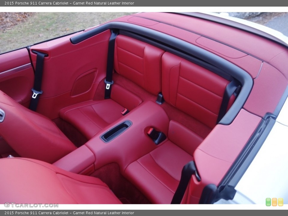 Garnet Red Natural Leather Interior Rear Seat for the 2015 Porsche 911 Carrera Cabriolet #117700062