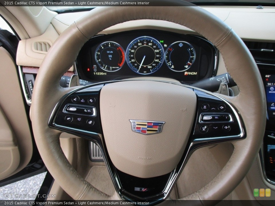 Light Cashmere/Medium Cashmere Interior Steering Wheel for the 2015 Cadillac CTS Vsport Premium Sedan #117725156
