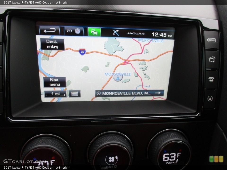 Jet Interior Navigation for the 2017 Jaguar F-TYPE S AWD Coupe #117767129