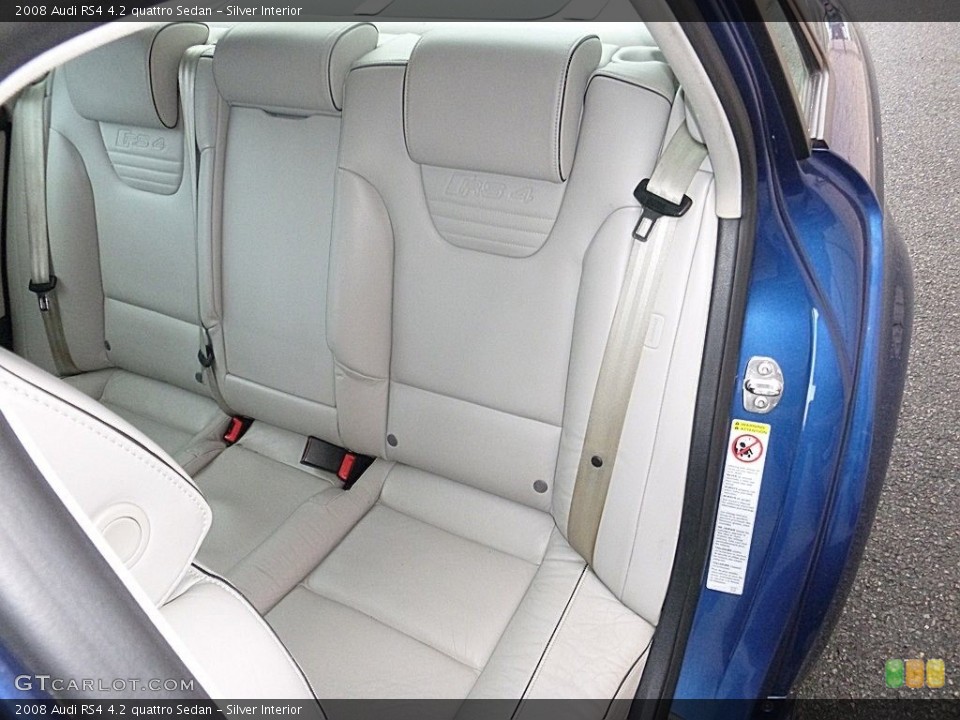 Silver Interior Rear Seat for the 2008 Audi RS4 4.2 quattro Sedan #117777772