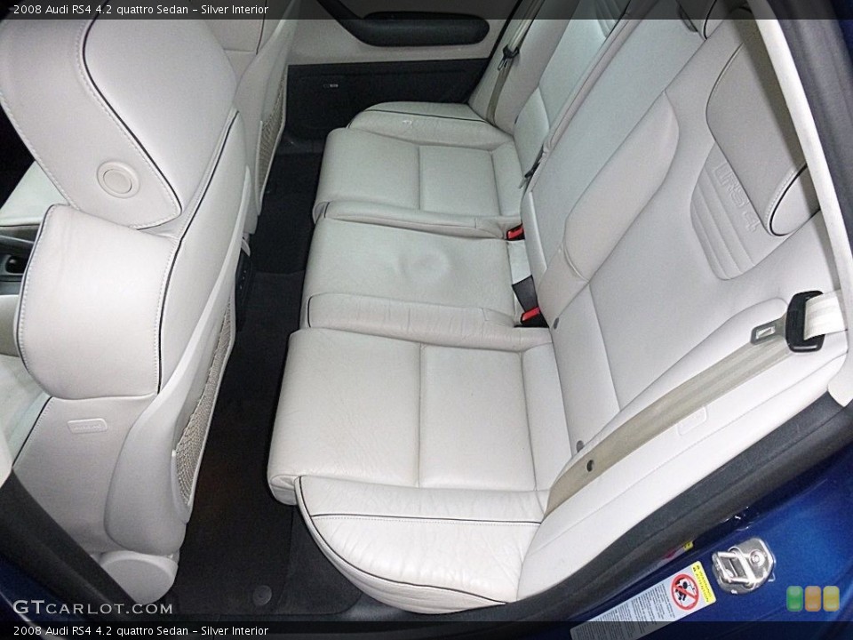 Silver Interior Rear Seat for the 2008 Audi RS4 4.2 quattro Sedan #117777793