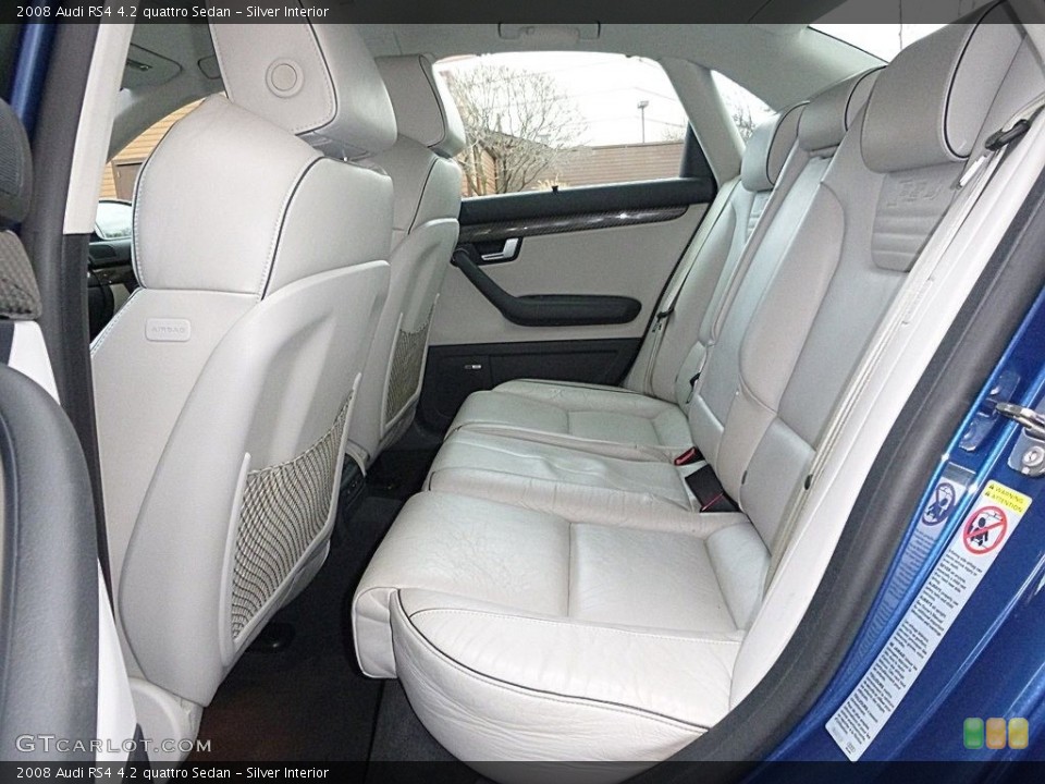 Silver Interior Rear Seat for the 2008 Audi RS4 4.2 quattro Sedan #117777814
