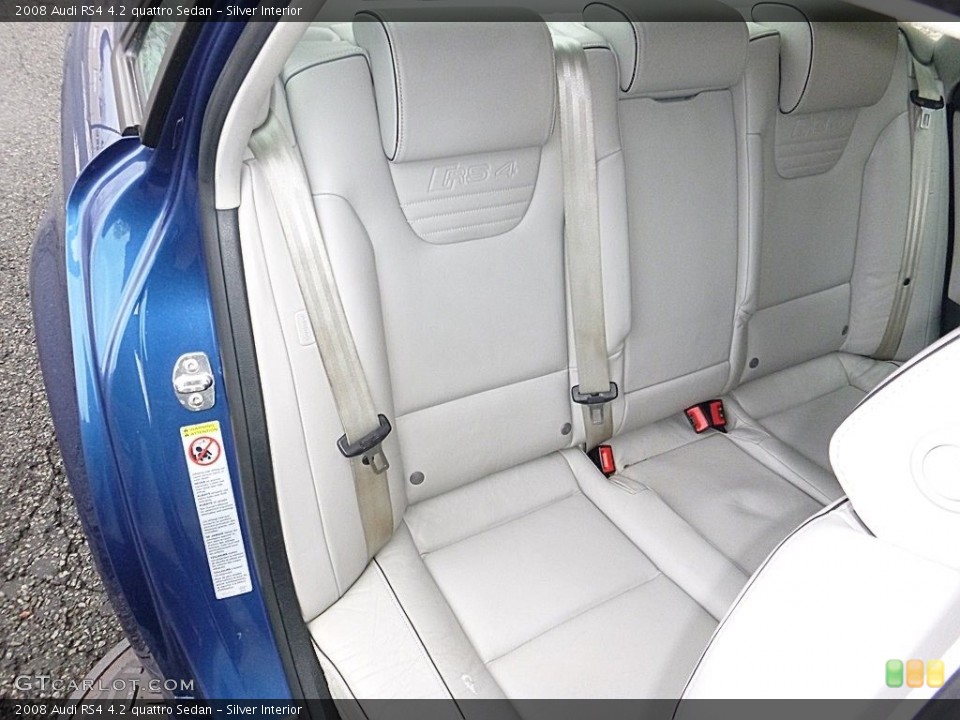 Silver Interior Rear Seat for the 2008 Audi RS4 4.2 quattro Sedan #117777925