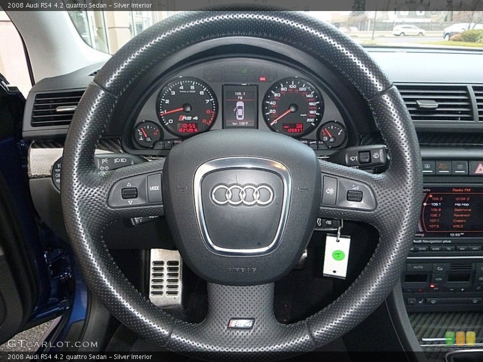 Silver Interior Steering Wheel for the 2008 Audi RS4 4.2 quattro Sedan #117778042