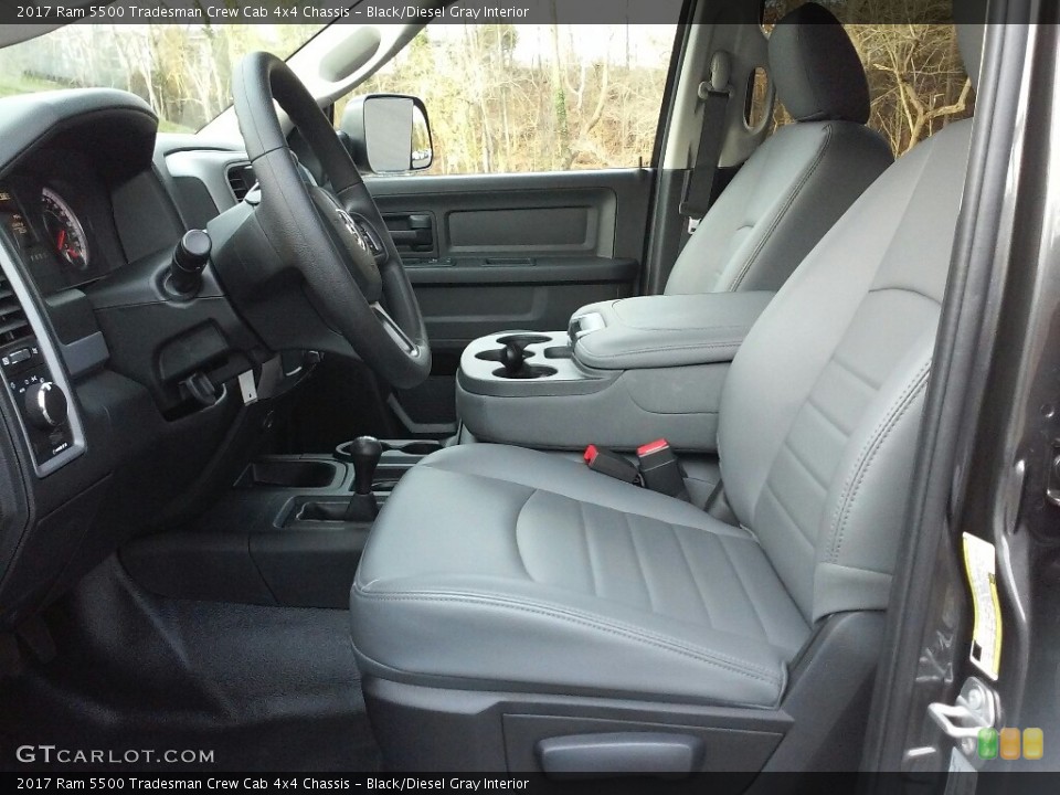 Black/Diesel Gray Interior Front Seat for the 2017 Ram 5500 Tradesman Crew Cab 4x4 Chassis #117780520