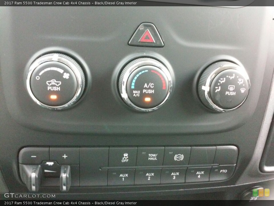 Black/Diesel Gray Interior Controls for the 2017 Ram 5500 Tradesman Crew Cab 4x4 Chassis #117780661