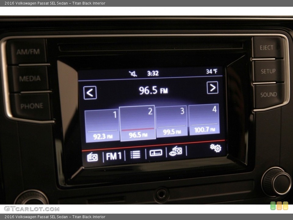 Titan Black Interior Audio System for the 2016 Volkswagen Passat SEL Sedan #117782446