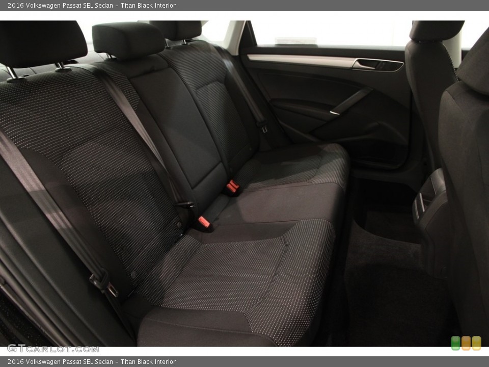 Titan Black Interior Rear Seat for the 2016 Volkswagen Passat SEL Sedan #117782539