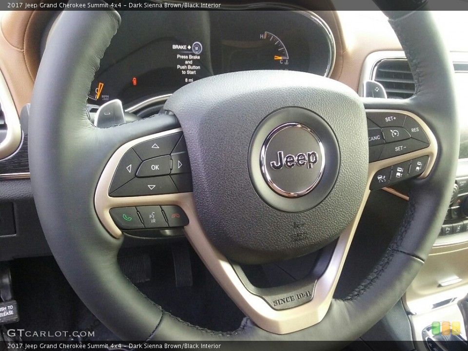 Dark Sienna Brown/Black Interior Steering Wheel for the 2017 Jeep Grand Cherokee Summit 4x4 #117793024