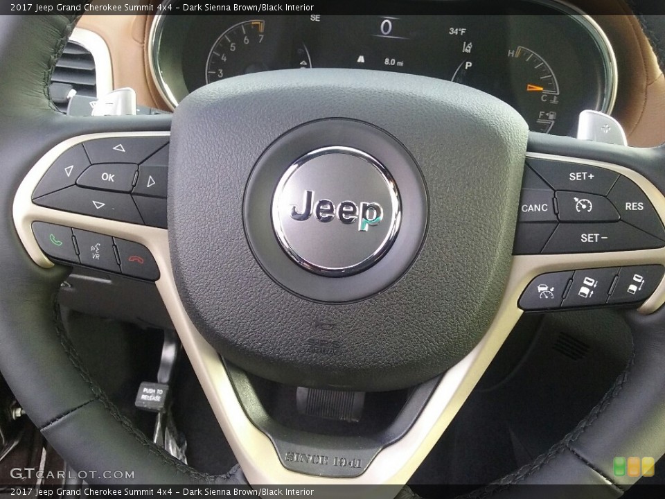 Dark Sienna Brown/Black Interior Steering Wheel for the 2017 Jeep Grand Cherokee Summit 4x4 #117793150
