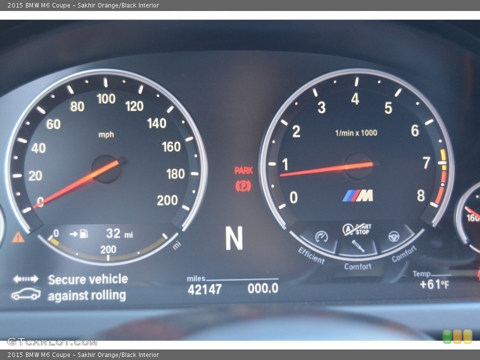 Sakhir Orange/Black Interior Gauges for the 2015 BMW M6 Coupe #117796630