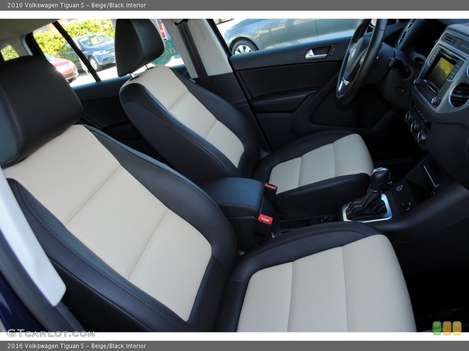 Beige/Black Interior Front Seat for the 2016 Volkswagen Tiguan S #117860563