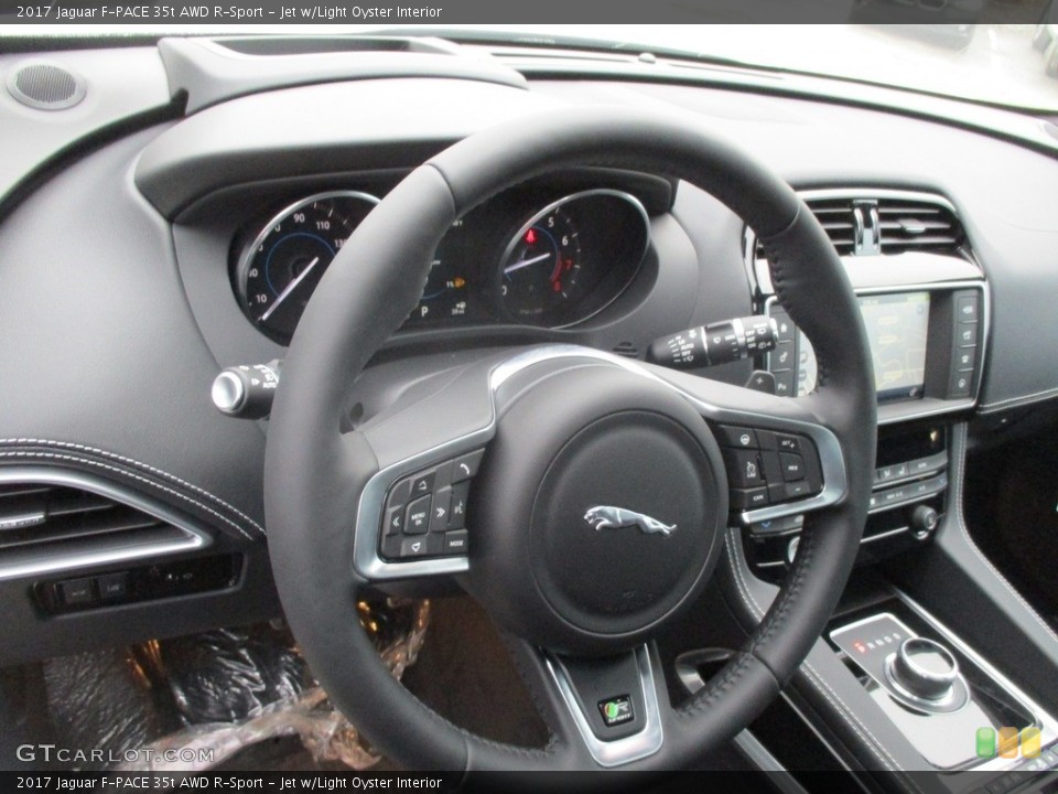 Jet w/Light Oyster Interior Steering Wheel for the 2017 Jaguar F-PACE 35t AWD R-Sport #117872791