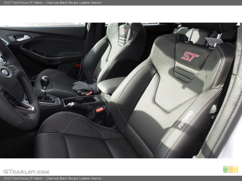 Charcoal Black Recaro Leather Interior Front Seat for the 2017 Ford Focus ST Hatch #117904305