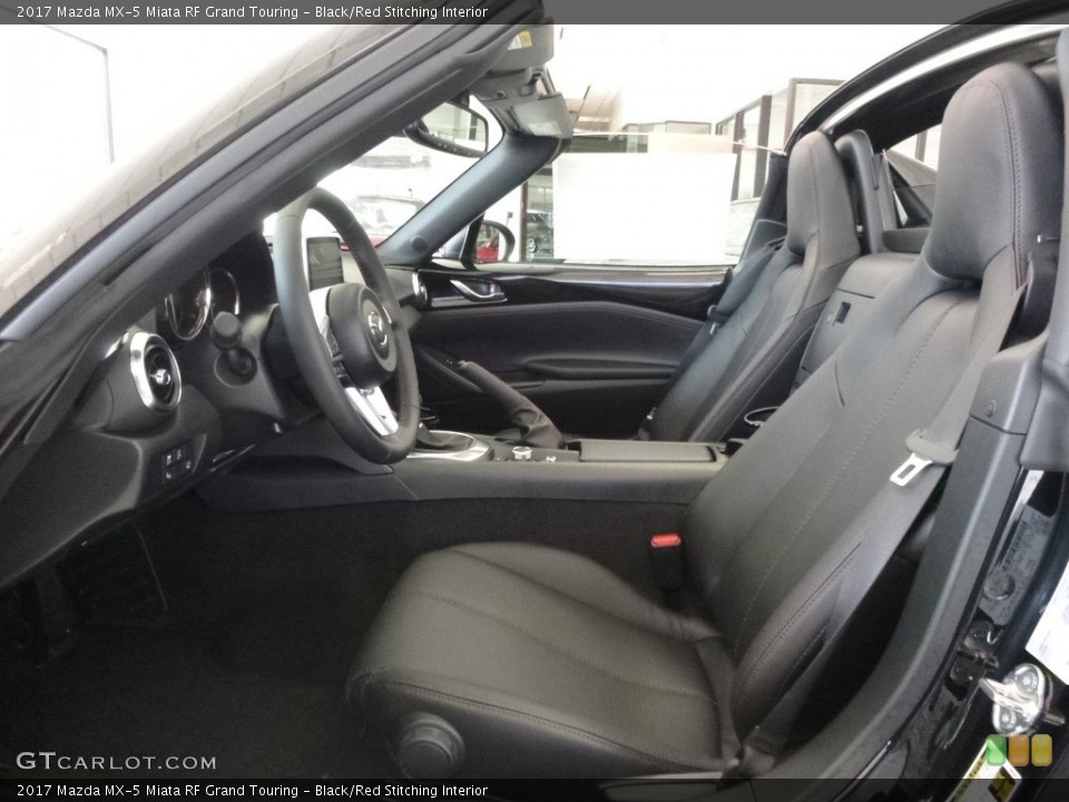 Black/Red Stitching Interior Front Seat for the 2017 Mazda MX-5 Miata RF Grand Touring #117918271