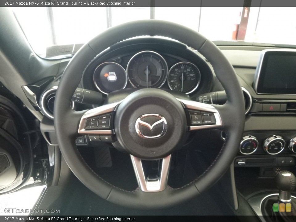 Black/Red Stitching Interior Steering Wheel for the 2017 Mazda MX-5 Miata RF Grand Touring #117918391