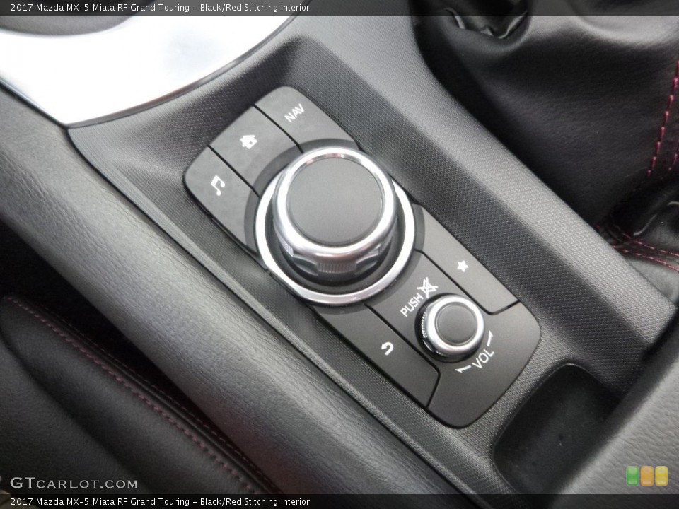 Black/Red Stitching Interior Controls for the 2017 Mazda MX-5 Miata RF Grand Touring #117918418