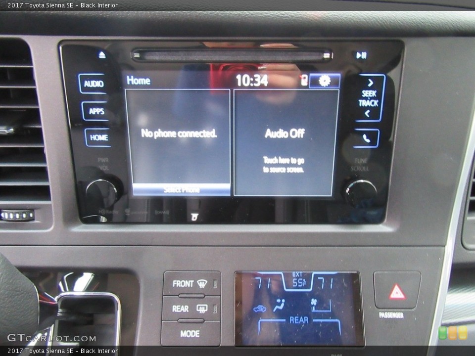 Black Interior Controls for the 2017 Toyota Sienna SE #117958544