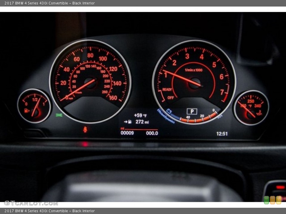 Black Interior Gauges for the 2017 BMW 4 Series 430i Convertible #117970457