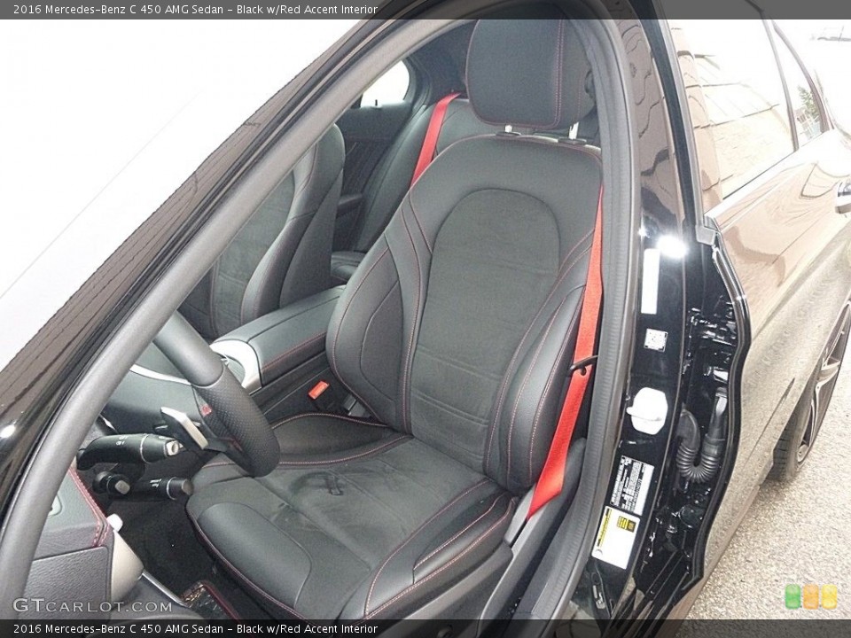 Black w/Red Accent Interior Front Seat for the 2016 Mercedes-Benz C 450 AMG Sedan #117986145