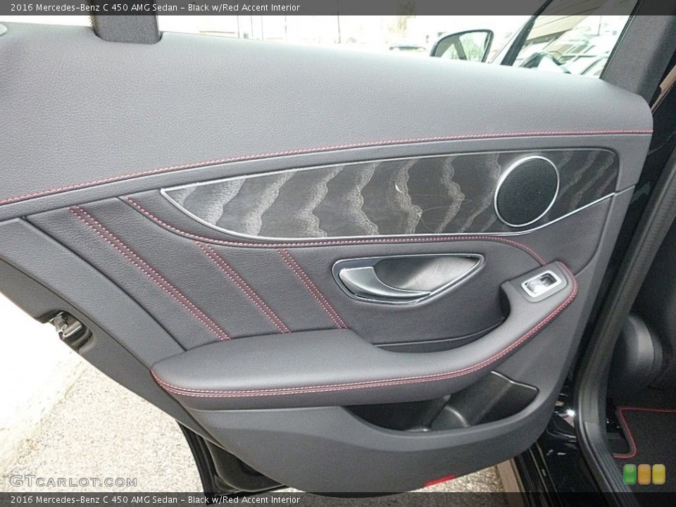 Black w/Red Accent Interior Door Panel for the 2016 Mercedes-Benz C 450 AMG Sedan #117986154