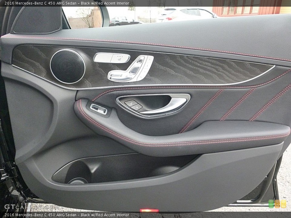Black w/Red Accent Interior Door Panel for the 2016 Mercedes-Benz C 450 AMG Sedan #117986166