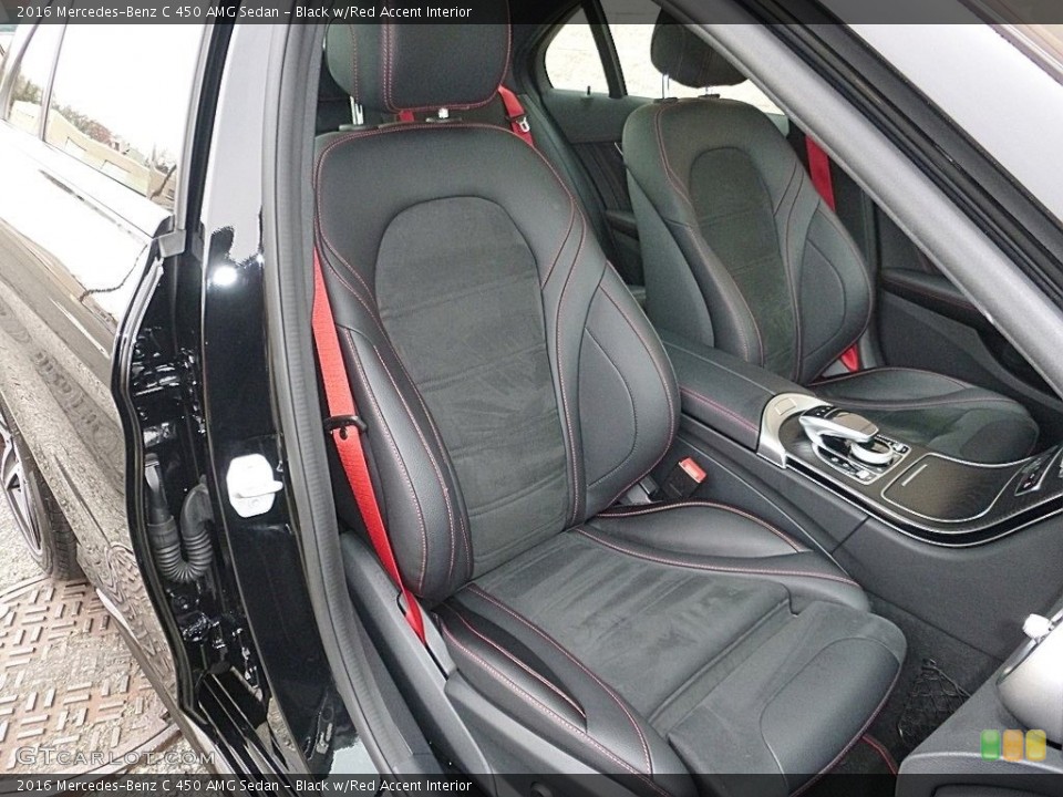 Black w/Red Accent Interior Front Seat for the 2016 Mercedes-Benz C 450 AMG Sedan #117986169