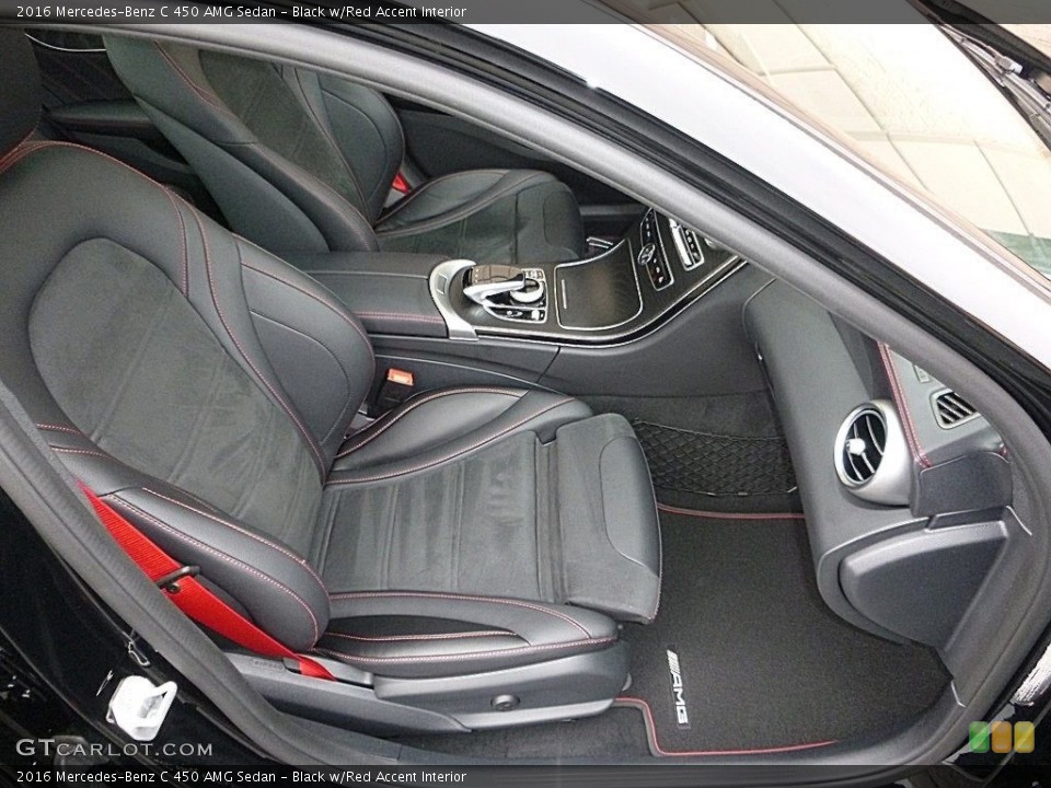 Black w/Red Accent Interior Front Seat for the 2016 Mercedes-Benz C 450 AMG Sedan #117986172