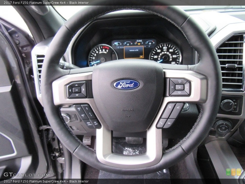 Black Interior Steering Wheel for the 2017 Ford F150 Platinum SuperCrew 4x4 #117994192