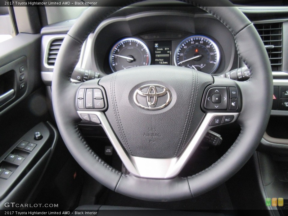 Black Interior Steering Wheel for the 2017 Toyota Highlander Limited AWD #118004752