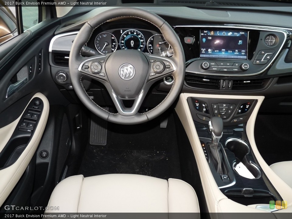 Light Neutral Interior Dashboard for the 2017 Buick Envision Premium AWD #118015381