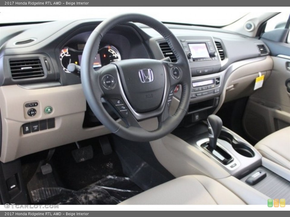 Beige Interior Dashboard for the 2017 Honda Ridgeline RTL AWD #118026957