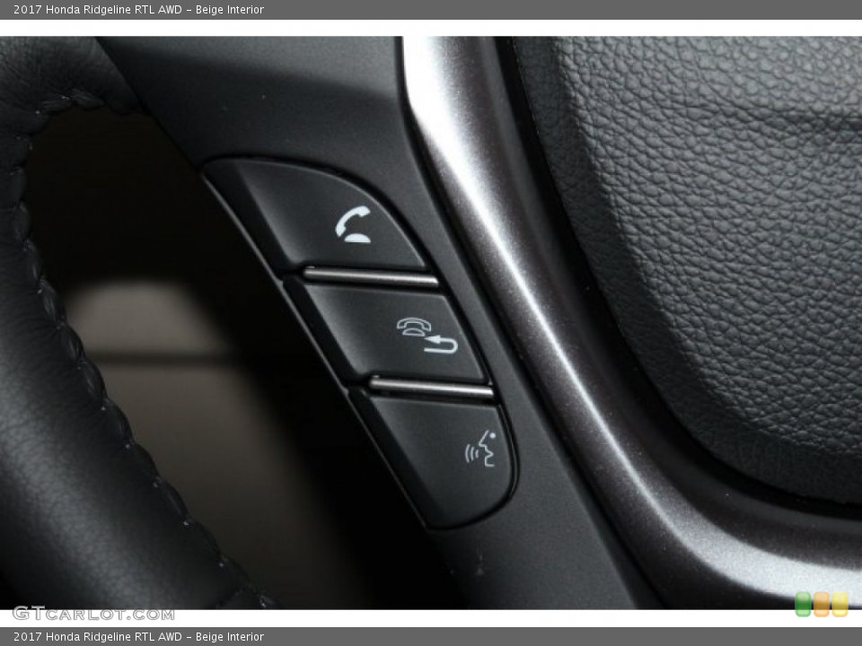 Beige Interior Controls for the 2017 Honda Ridgeline RTL AWD #118027017