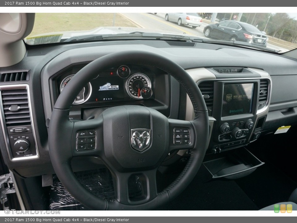 Black/Diesel Gray Interior Dashboard for the 2017 Ram 1500 Big Horn Quad Cab 4x4 #118040610