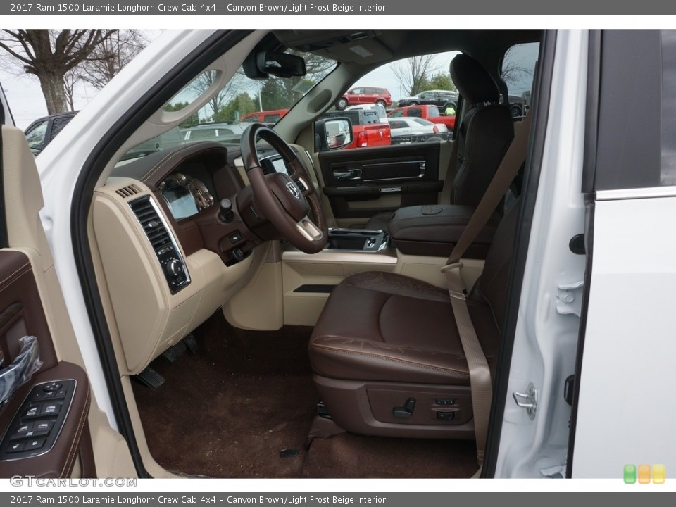 Canyon Brown/Light Frost Beige Interior Photo for the 2017 Ram 1500 Laramie Longhorn Crew Cab 4x4 #118040811