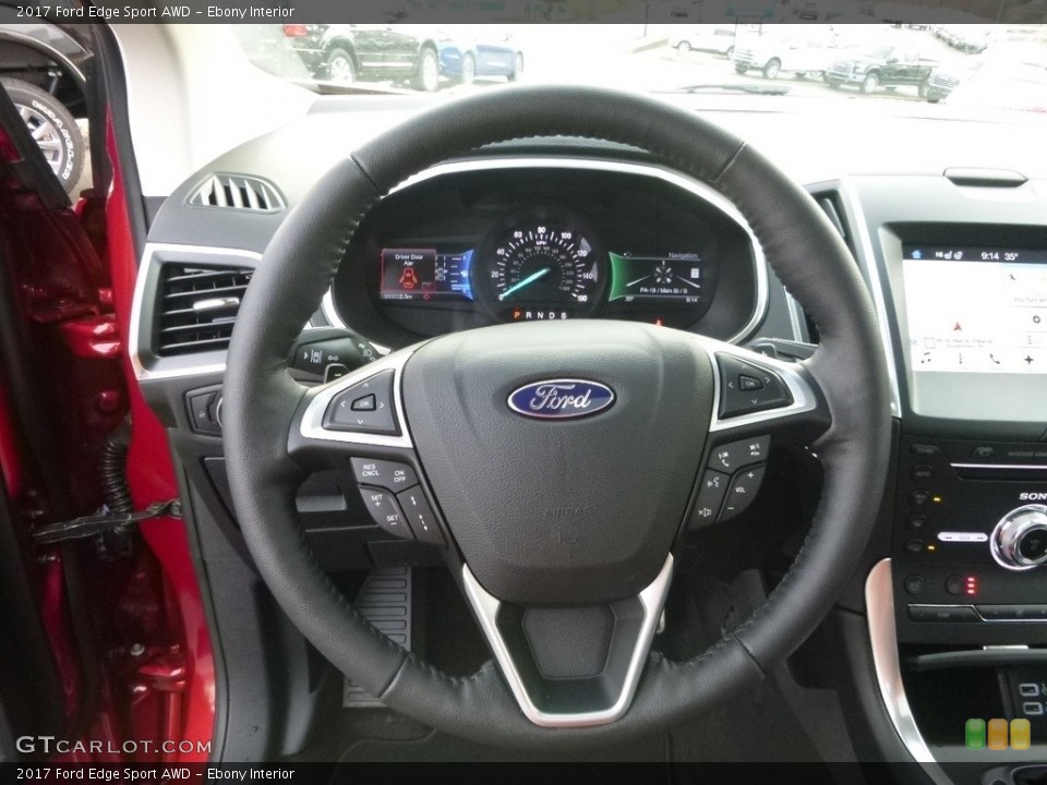 Ebony Interior Steering Wheel for the 2017 Ford Edge Sport AWD #118043259