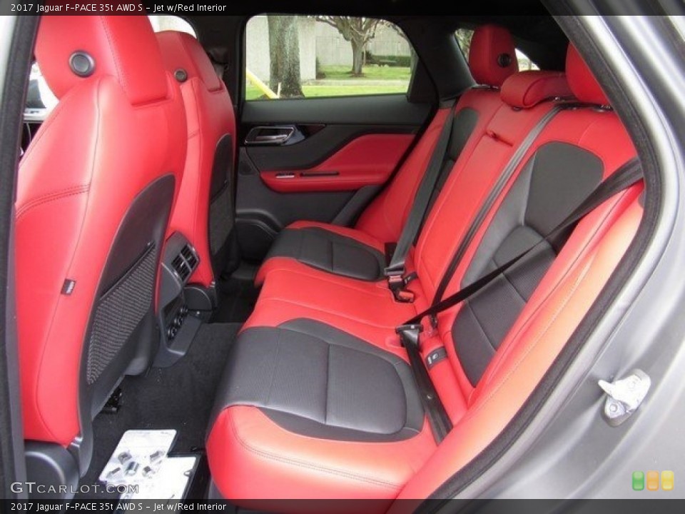 Jet w/Red Interior Rear Seat for the 2017 Jaguar F-PACE 35t AWD S #118052199