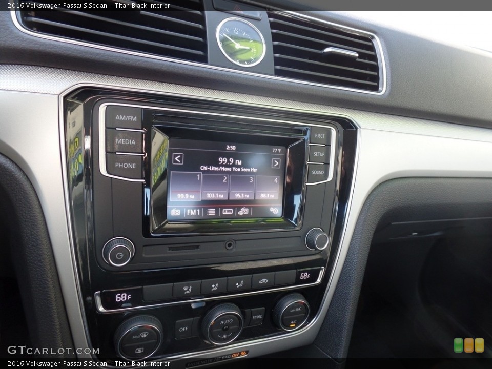 Titan Black Interior Controls for the 2016 Volkswagen Passat S Sedan #118069638