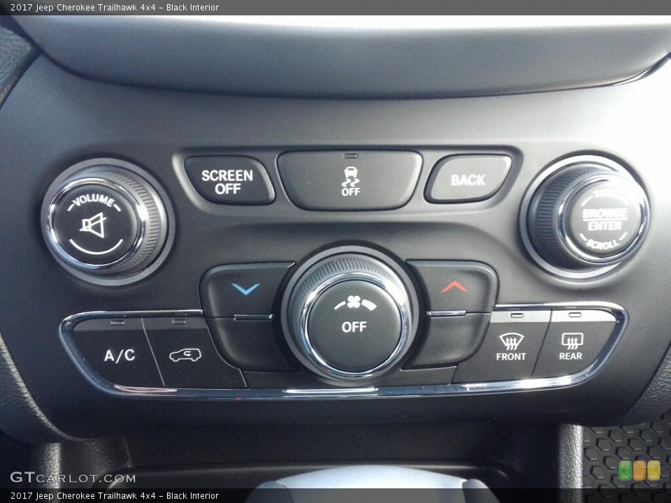Black Interior Controls for the 2017 Jeep Cherokee Trailhawk 4x4 #118077924