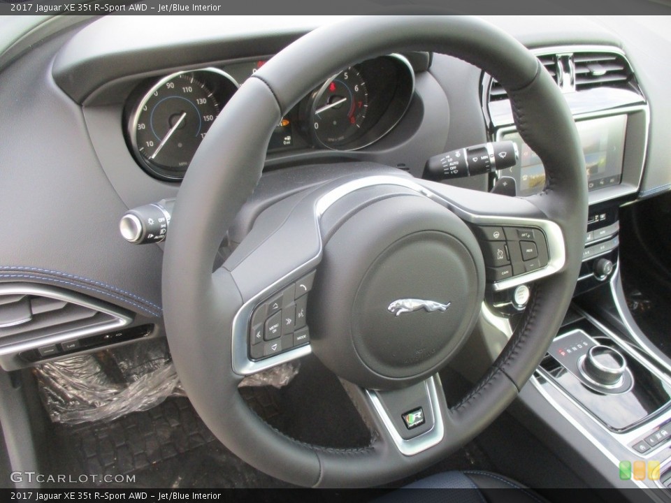 Jet/Blue Interior Steering Wheel for the 2017 Jaguar XE 35t R-Sport AWD #118105899