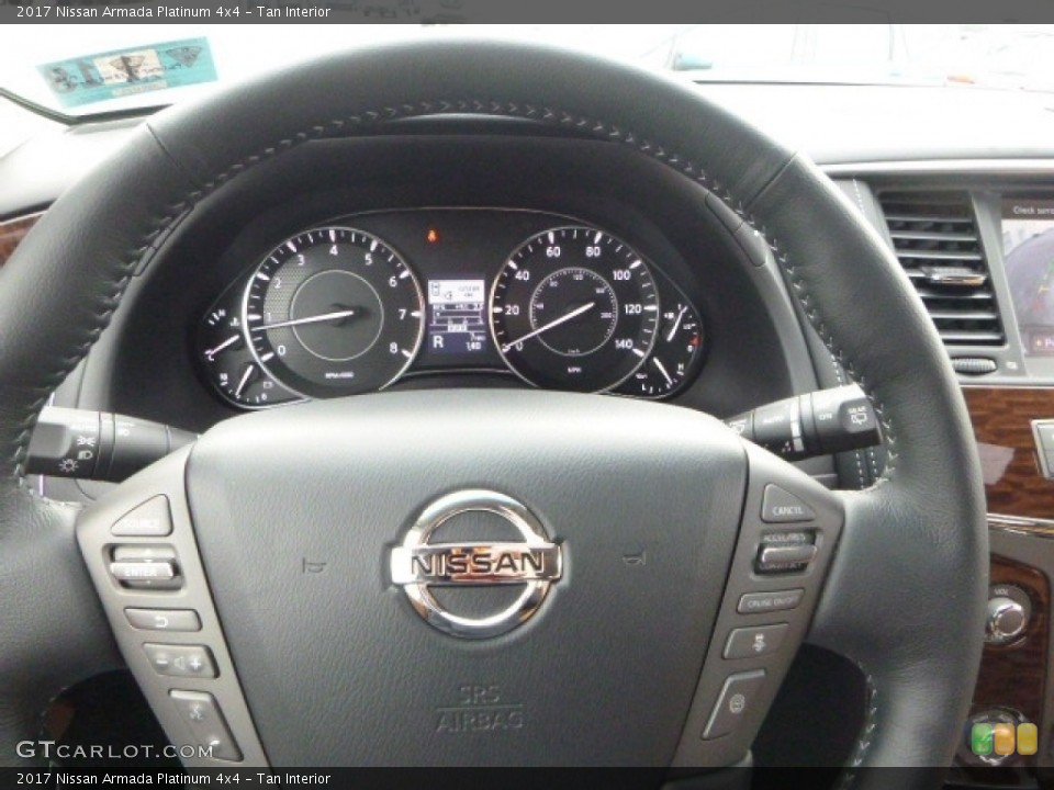 Tan Interior Steering Wheel for the 2017 Nissan Armada Platinum 4x4 #118106934