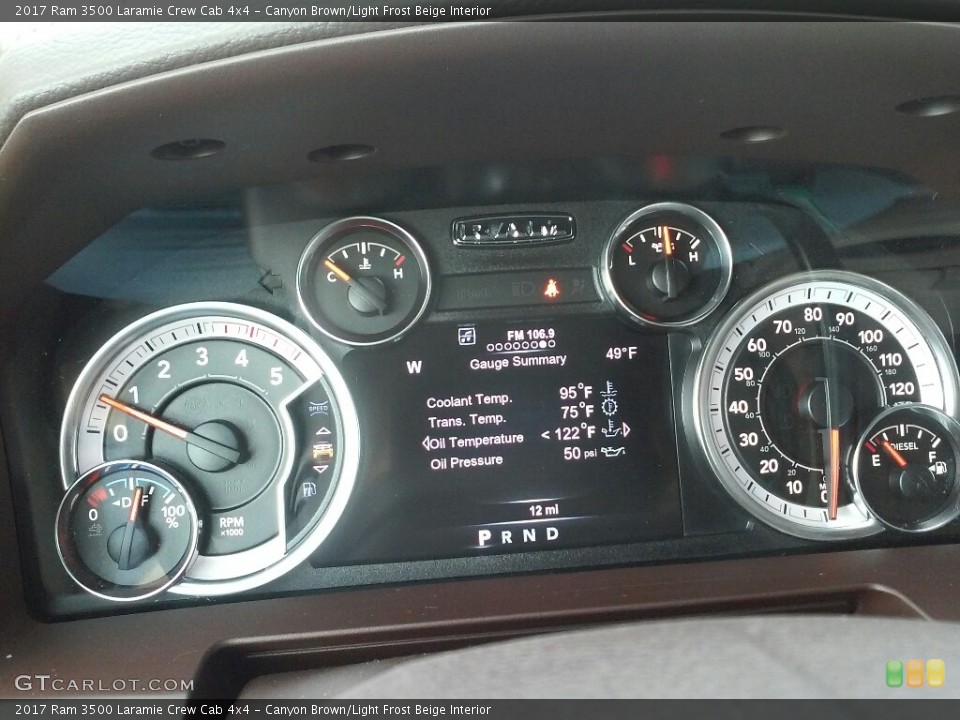 Canyon Brown/Light Frost Beige Interior Gauges for the 2017 Ram 3500 Laramie Crew Cab 4x4 #118111533