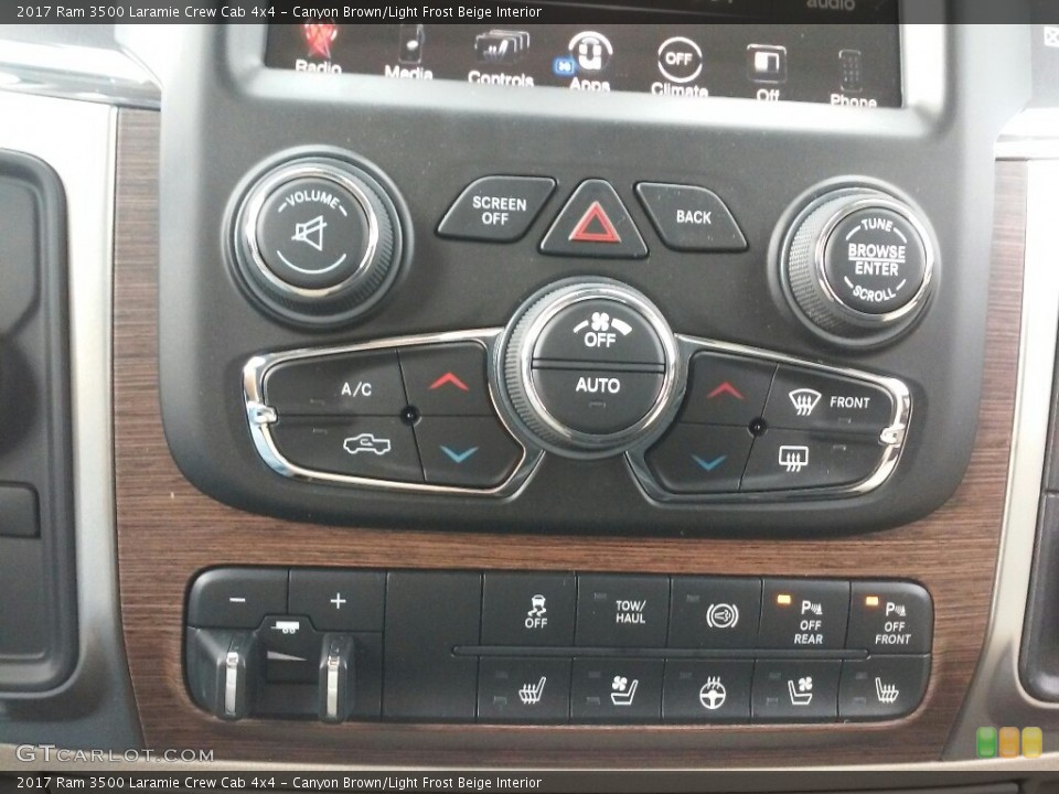 Canyon Brown/Light Frost Beige Interior Controls for the 2017 Ram 3500 Laramie Crew Cab 4x4 #118111644