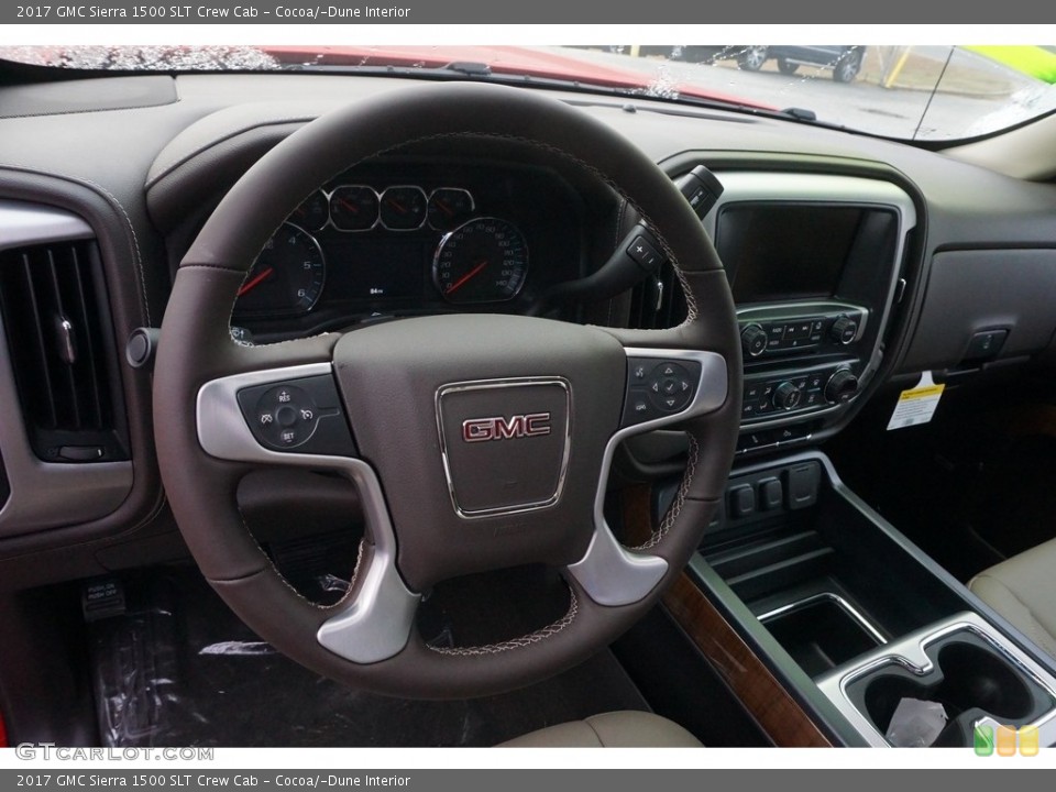 Cocoa/­Dune Interior Steering Wheel for the 2017 GMC Sierra 1500 SLT Crew Cab #118112931