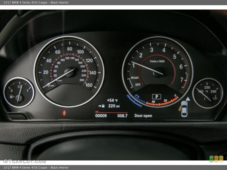 Black Interior Gauges for the 2017 BMW 4 Series 430i Coupe #118119210