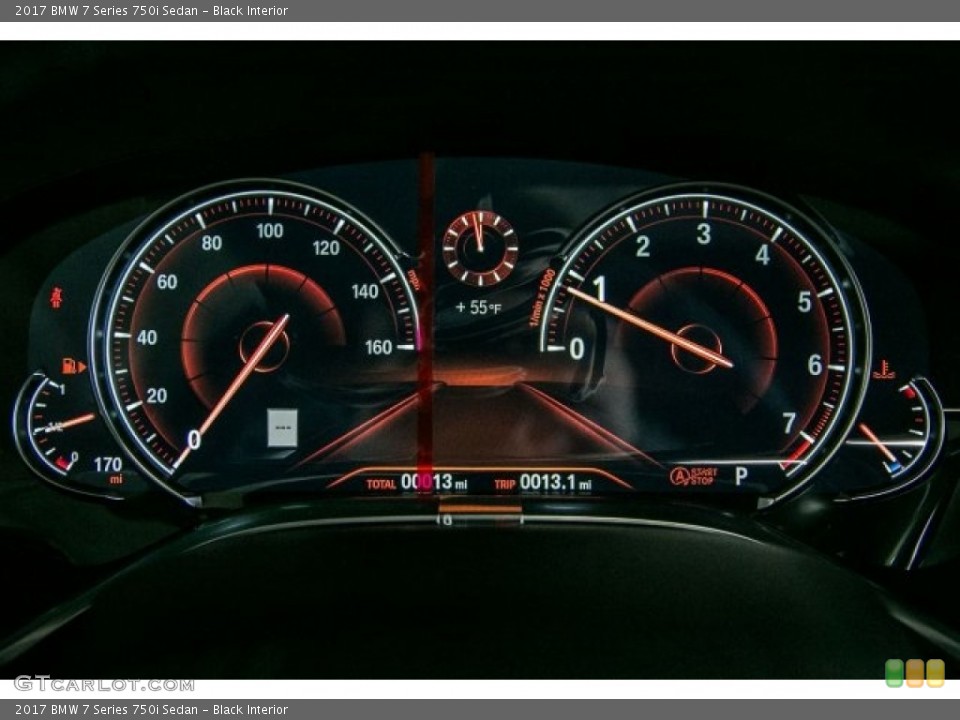 Black Interior Gauges for the 2017 BMW 7 Series 750i Sedan #118119534