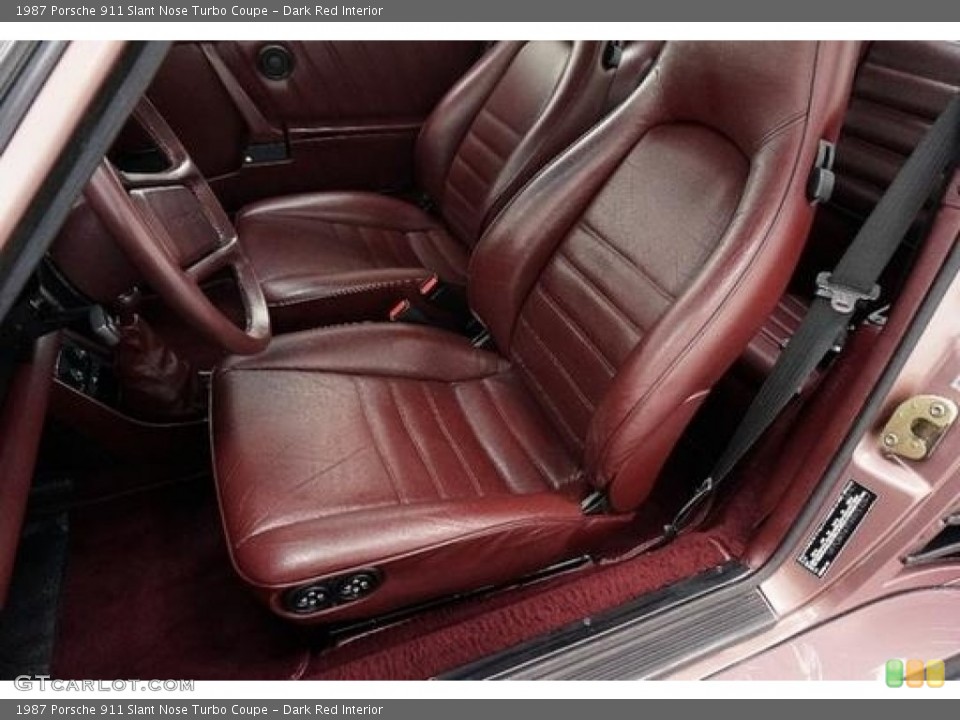 Dark Red Interior Photo for the 1987 Porsche 911 Slant Nose Turbo Coupe #118124414
